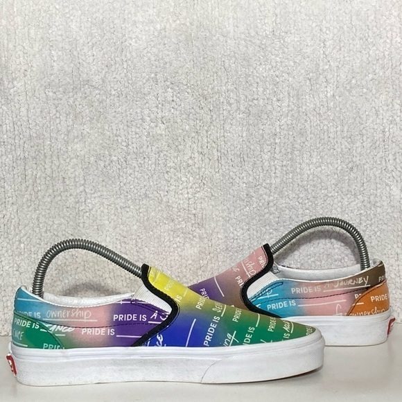 Vans Pride Rainbow Unisex OfftheWall Slip On Sneakers Shoes SZ US M 7 & W 8.5 - Picture 6 of 11